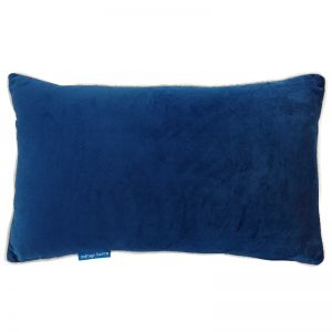 GRANGE Dark Blue Velvet | Cushion Cover | White Piping