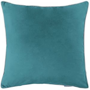 GRANGE Sage Green Premium Velvet White Piping Cushion Cover | 50cm x 50cm
