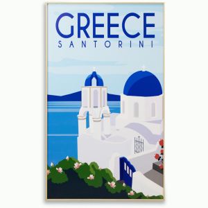 Greece Santorini | 60x100cm | Outdoor UV Wall Art with Aluminium Frame
