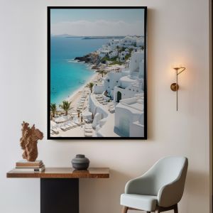 Greek Island Vacation I | Framed Canvas Print