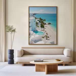 Greek Island Vacation II | Framed Canvas Print