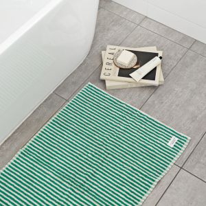 Green Stripe Bath Mat