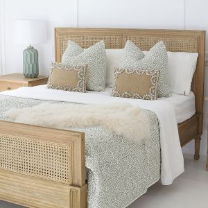 Hamilton Cane Bed | Queen Size | Weathered Oak