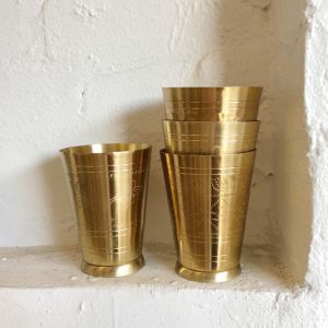 Handmade Brass Lassi Cup | Hammered
