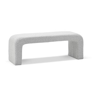 Harper 120cm Arch Bench Seat | Grey Speckle Bouclé