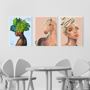 Heavens Tropical Wonder | Set of 3  | Framed Art Print on Acrylic