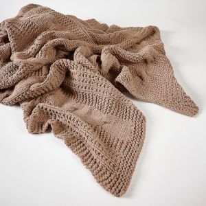 Heirloom Hand Knitted Throw | Clay