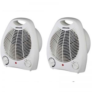 Heller 2 Pack Portable Fan Heater w/ Thermostat HUF6 - White