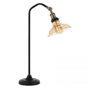Hertel Table Lamp | Amber and Black