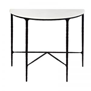 Heston Marble Demilune Table | Black