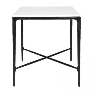 Heston Square Marble Side Table | Black