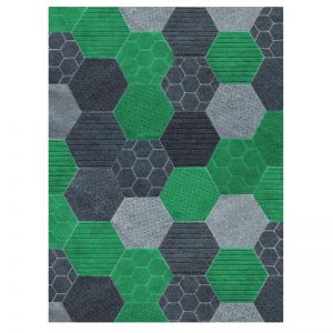 Hex Rectangle Rug | Green | By Ground Control