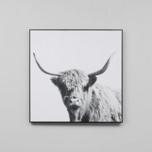 Highland Companion | Grey | Framed Canvas Print