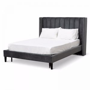 Hillsdale Queen Sized Bed Frame | Charcoal Velvet