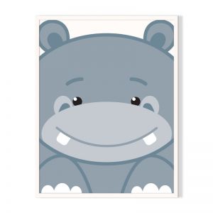 Hippo Face | Framed Print by Little Laneway