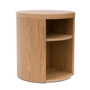 Honigold Round Wooden Bedside Table | Natural