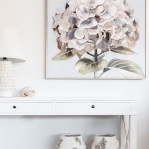 Hydrangea Bloom | Framed Canvas | Antique Silver Frame