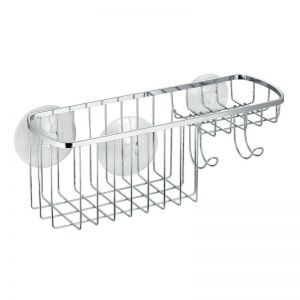 iDesign Gia Stainless Steel Suction Bathroom Organiser | 26.5cm