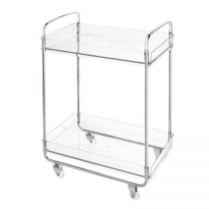 iDesign The Home Edit 80cm Two-Tiers Multi-Purpose Storage Cart Clear On Wheels