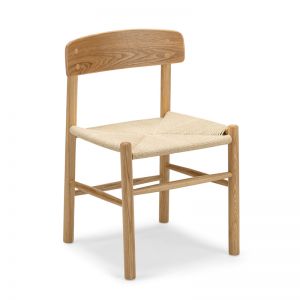 Isak Solid Ashwood Woven Cord Dining Chair | Natural | Set of 2