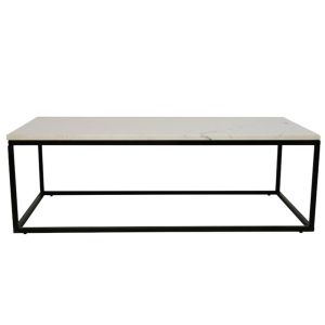Jal Coffee Table | Large | Marble Top and Black Legs