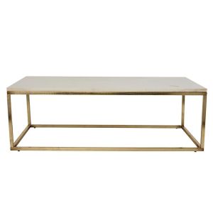 Jal Coffee Table | Large | Marble Top with Gold Legs
