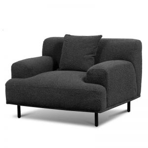 Jasleen Armchair | Charcoal Boucle with Black Legs
