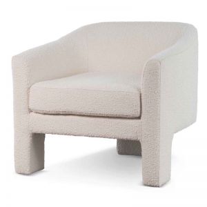 Jerrod Fabric Armchair | Ivory White Boucle