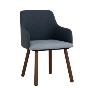 Jollin Arm Chair | Walnut & Blue
