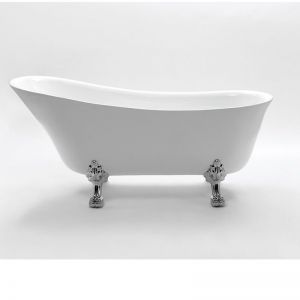 Kado Era Freestanding Bath 1700mm White with Chrome Claw Feet | Reece