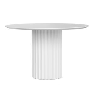 Kaei 120cm Round Fluted Pedestal Dining Table | White | by L3 Home