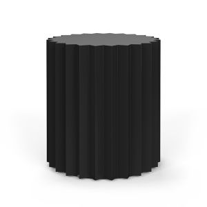 Kaei Round Fluted Side Table | Black | by L3 Home