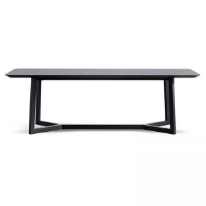Kali 2.4m Wooden Dining Table - Full Black