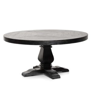 Kara 1.6m Round Dining Table | Full Black