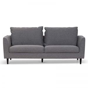 Kavan 3 Seater Fabric Sofa - Graphite Grey with Black Leg