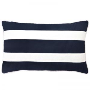 KIRRA Dark Blue and White Stripe Outdoor Cushion Cover | 30 cm by 50 cm