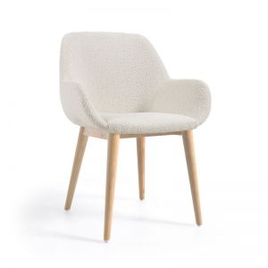 Konna Dining Chair | White Boucle Fabric