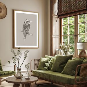 Kookaburra in Pine Cone Fine | Framed Art Print