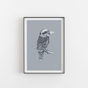 Kookaburra in Wedgewood Blue | Unframed Art Print