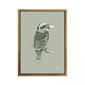 Kookaburra in Willow Green | Framed or Unframed Canvas