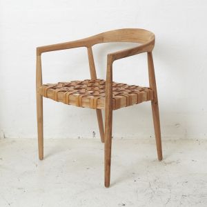 Larah Leather & Teak Chair