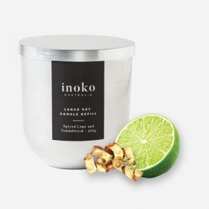 Large Concrete Candle Vessel and Soy Candle Refill | Spiced Lime & Sandalwood