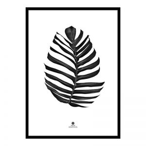 Large Jungle Leaf Print in Black Frame