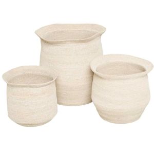 Lark Woven Baskets | Set of 3 | White