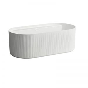 LAUFEN Sonar Freestanding Bath | Textured Exterior Surface | White | Reece