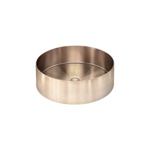 Lavello Round Steel Bathroom Basin 380 x 110 | PVD Champagne | MBRP-380110-PVDCH