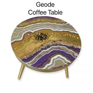 Lavender Violet Geode Coffee Table | Handmade with Crystals