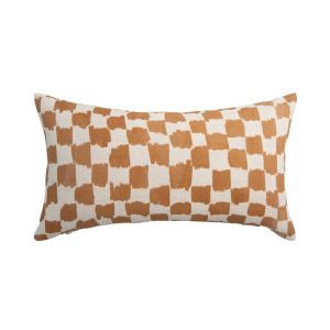 Leafy Check Linen Cushion | 50X30cm