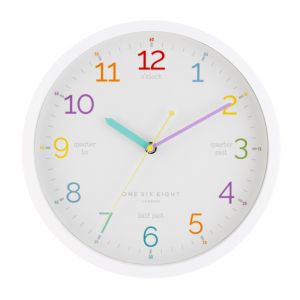 Learn The Time Wall Clock | Silent | 30cm | White | One Six Eight London