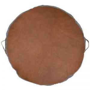 Leather Cushion Floor Pad by Amigos De Hoy| Round | Tan